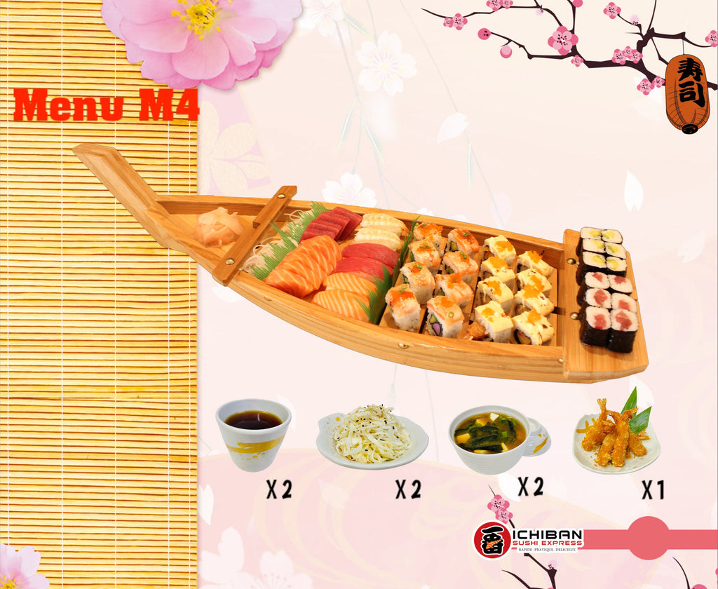 MENU M4 LUXURY POUR 2 PERSONNES (44 PIÈCES + 5 FRITURES) ICHIBAN SUSHI EXPRESS